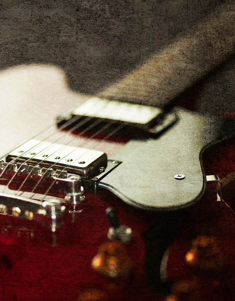 Image of red electric guitar
