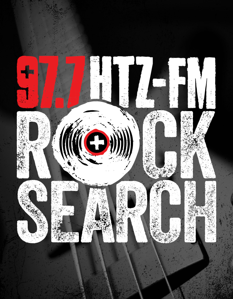 Image of guitar with HTZ-FM's Rocksearch logo on top