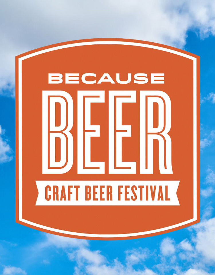 Because Beer Festival logo on blue sky background